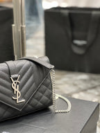 Saint Laurent Small Bag In Mix Matelasse 21cm Black