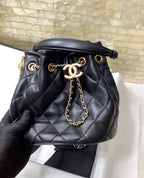 Chanel Classic Bucket Bag Gold Hardware 20cm Black