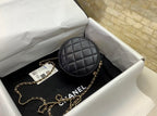 Chanel Round Sling Bag 12cm Gold Toned