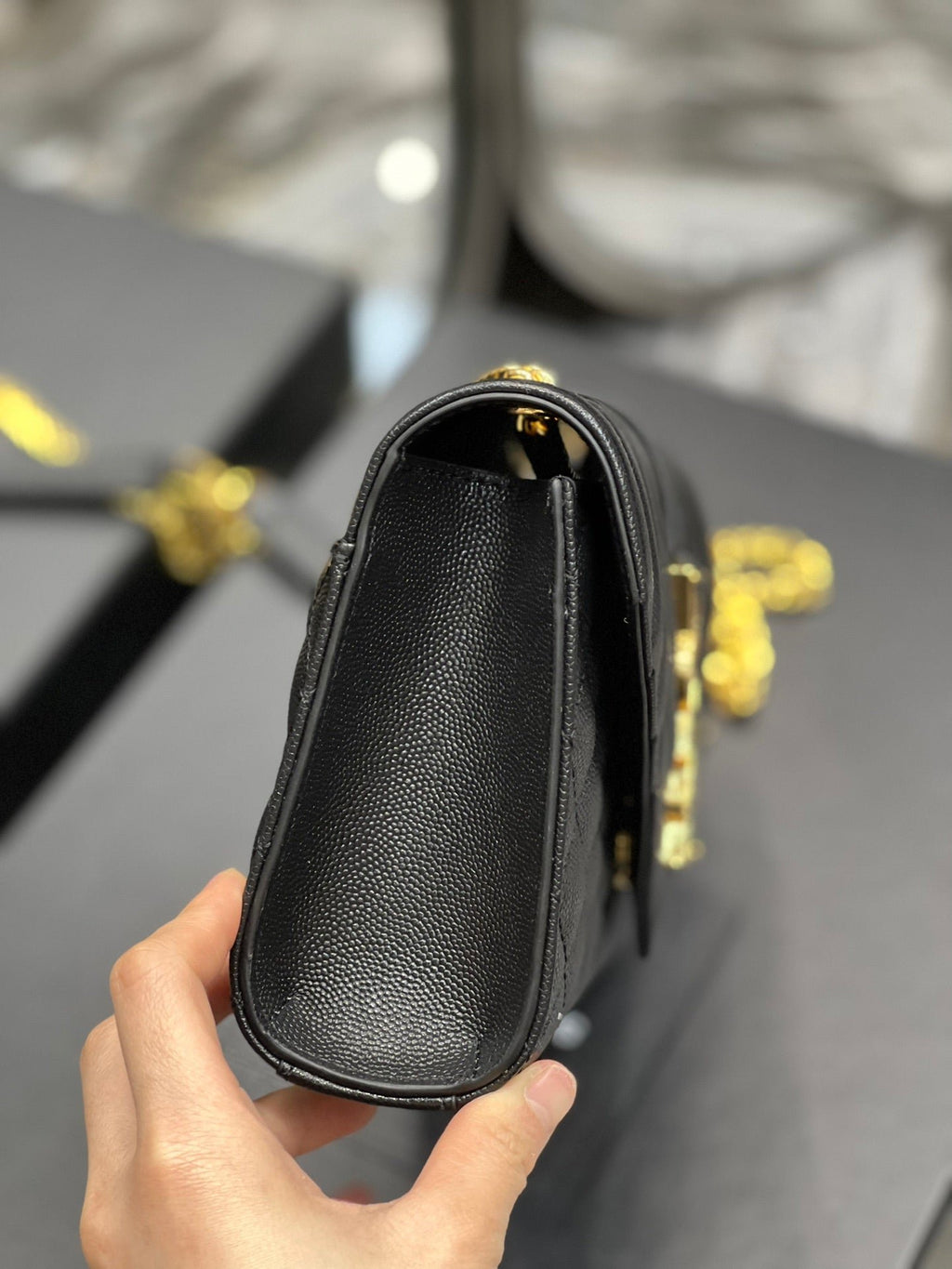 Saint Laurent Small Bag In Mix Matelasse 21cm Black