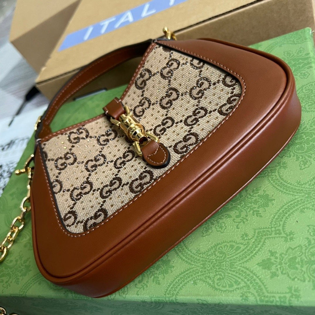 Gucci Jackie 1961 Mini GG Shoulder Bag Beige For Women, Women’s Bags 7.5in/19cm