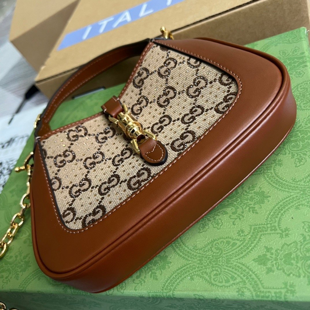 Gucci Jackie 1961 Mini GG Shoulder Bag Beige For Women, Women’s Bags 7.5in/19cm