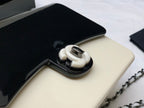 Chanel Black Ivory Hard Evening Plastic Small Evening Shoulder Flap Bag 18cm