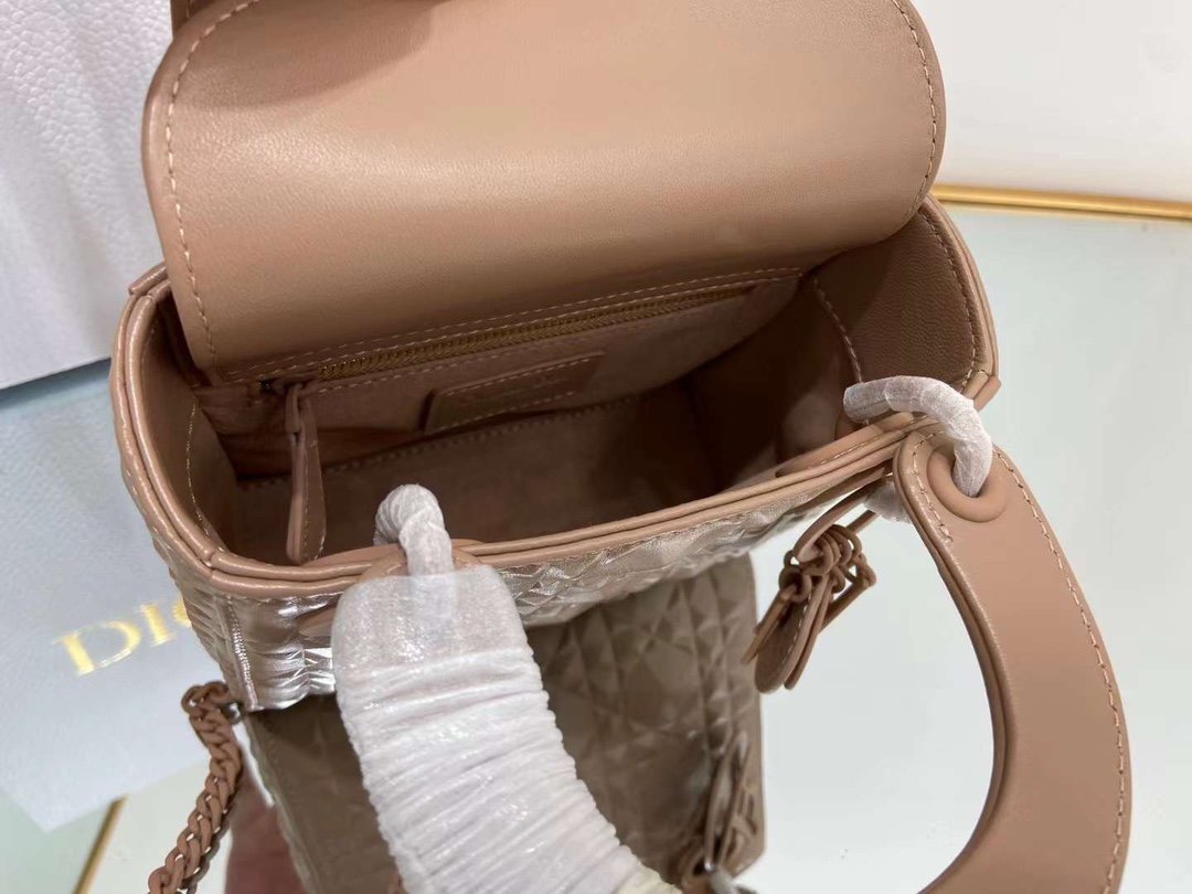 Christian Dior Medium Lady Bag 17cm Brown