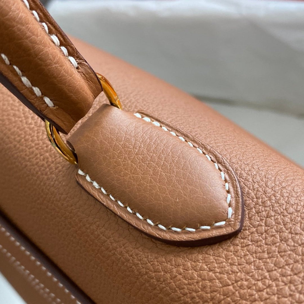 Hermes Shoulder Kelly CK37 Brown For Women Gold Color Hardware 16.5in/42cm