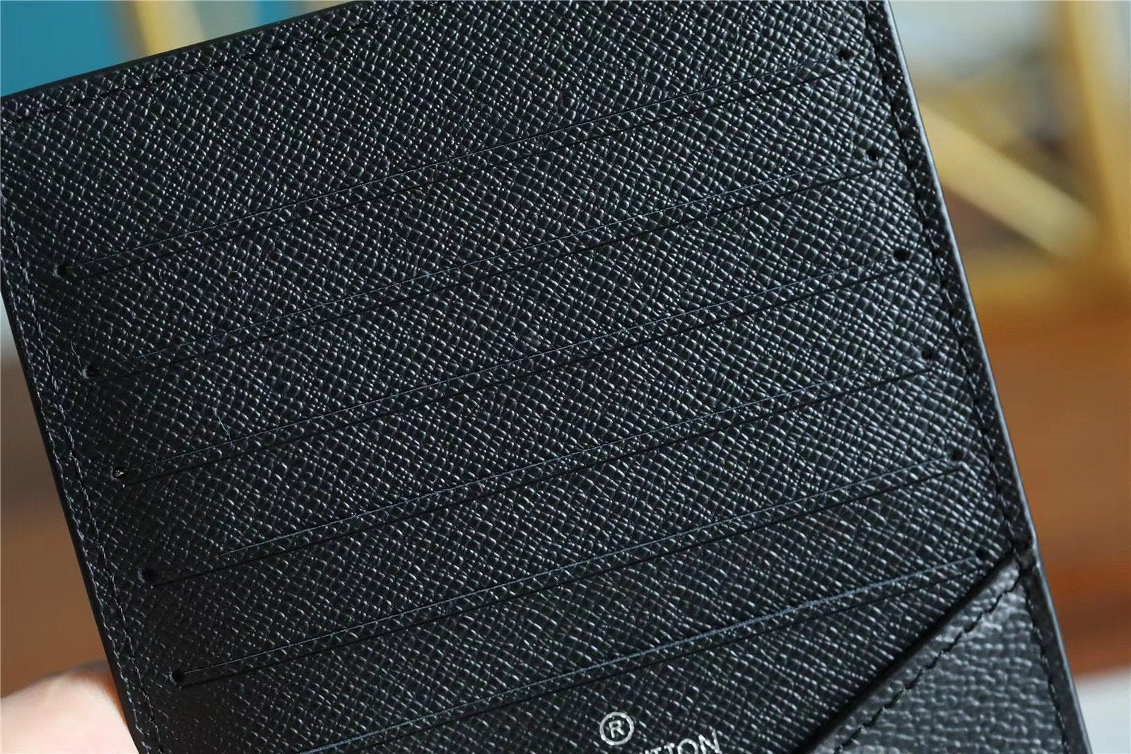 Louis Vuitton ID Card Holder Monogram Canvas Black For Men, Men’s Wallet 13cm LV N60378