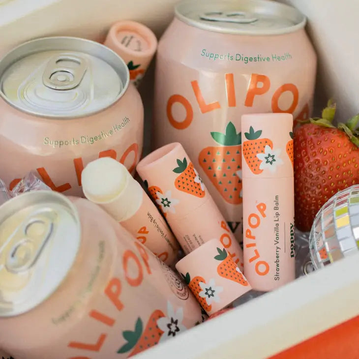 Olipop Strawberry Vanilla Lip Balm  |  Featured Brand