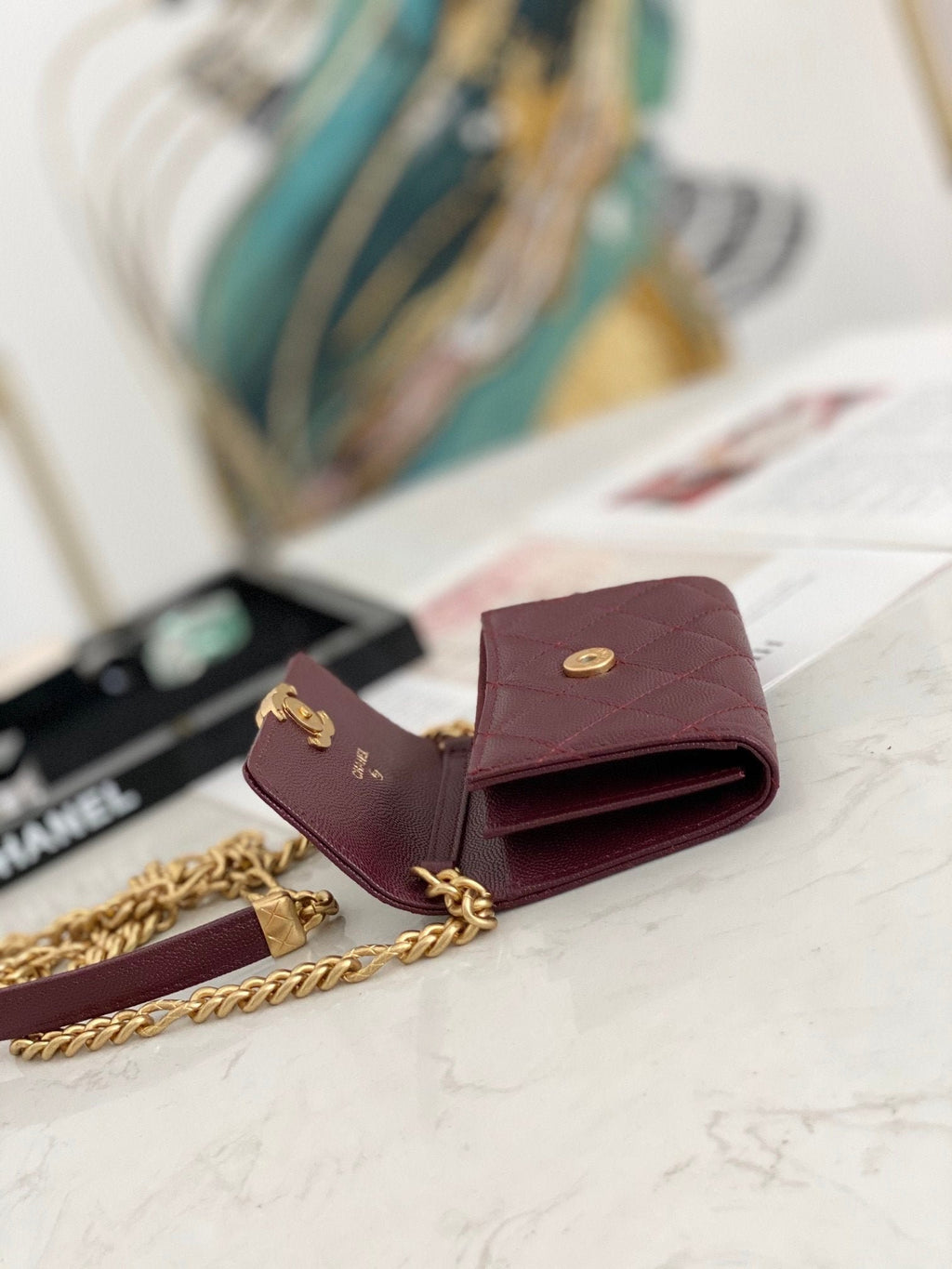 Chanel Flap Bag Mini Gold 12cm Red