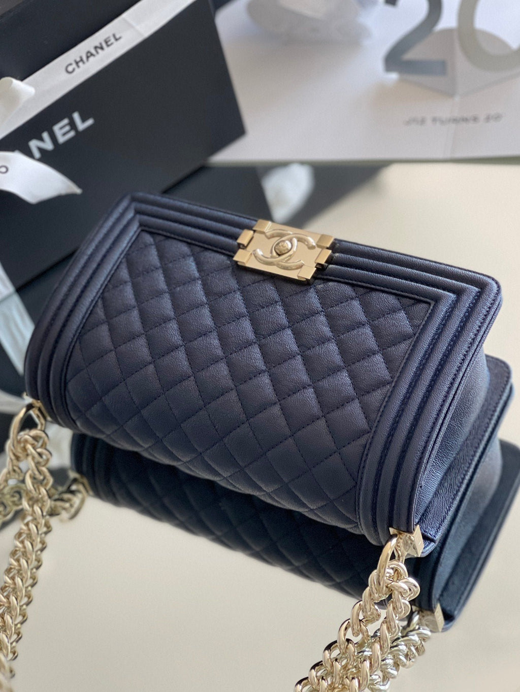 Chanel Medium Classic Flapbag 25cm Dark Blue