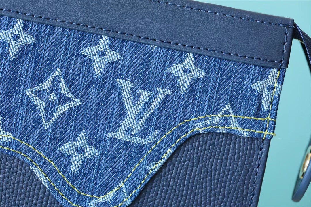 Louis Vuitton Pochette Voyage MM Monogram Drip Blue By Nigo For Pre-Spring, Men’s Travel Accessories 27cm LV M45961