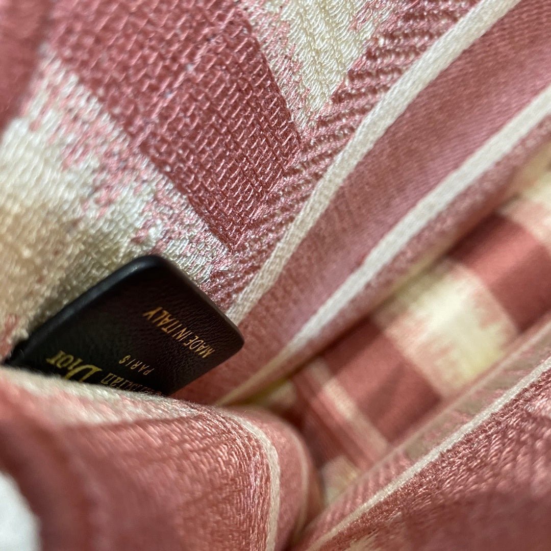 Christian Dior Pink Book Tote D-Stripes 23cm