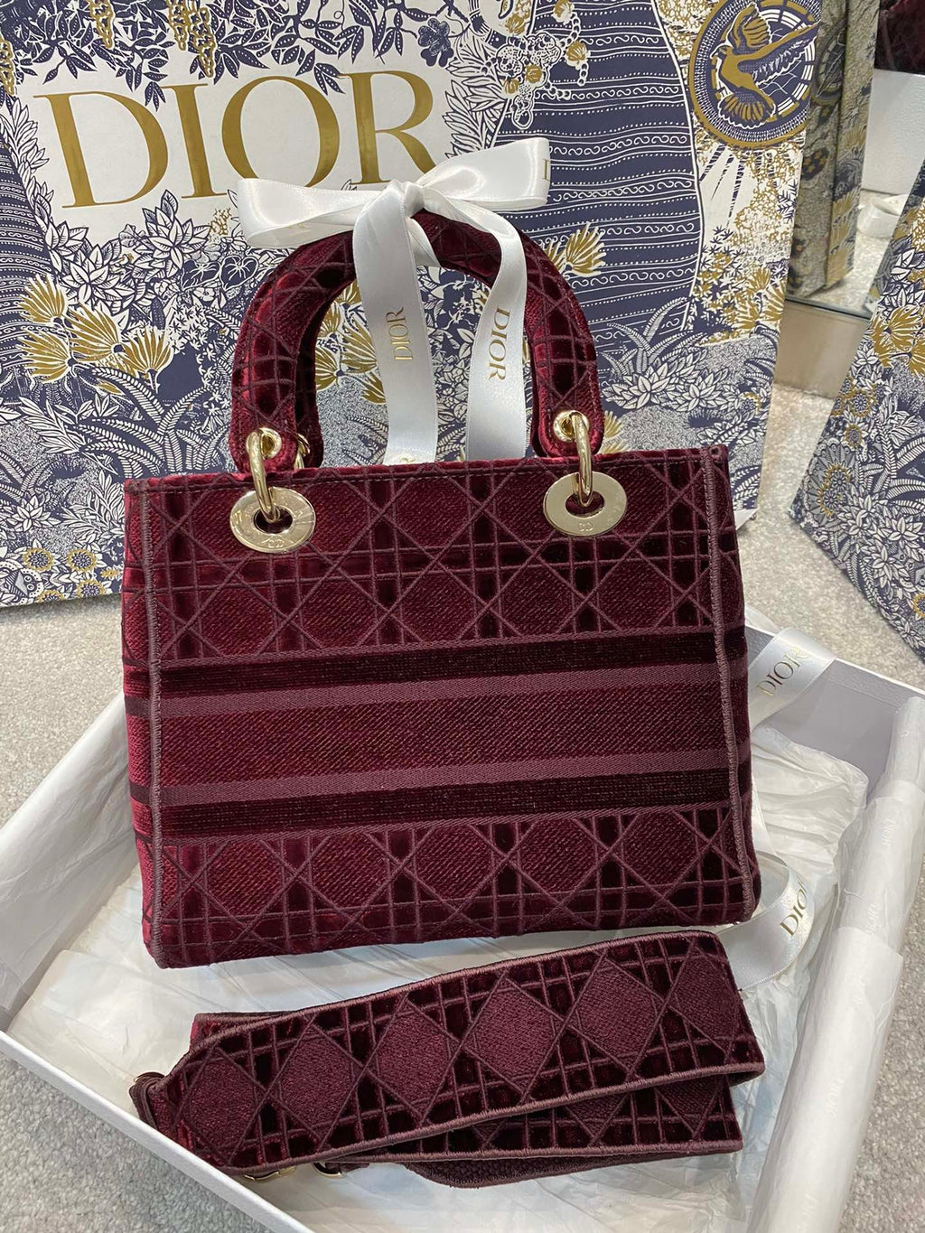 Christian Dior Red Handle Bag 24cm