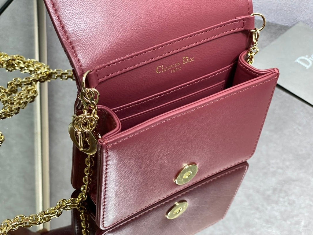 Christian Dior Shine Red Crossbody Bag 14cm