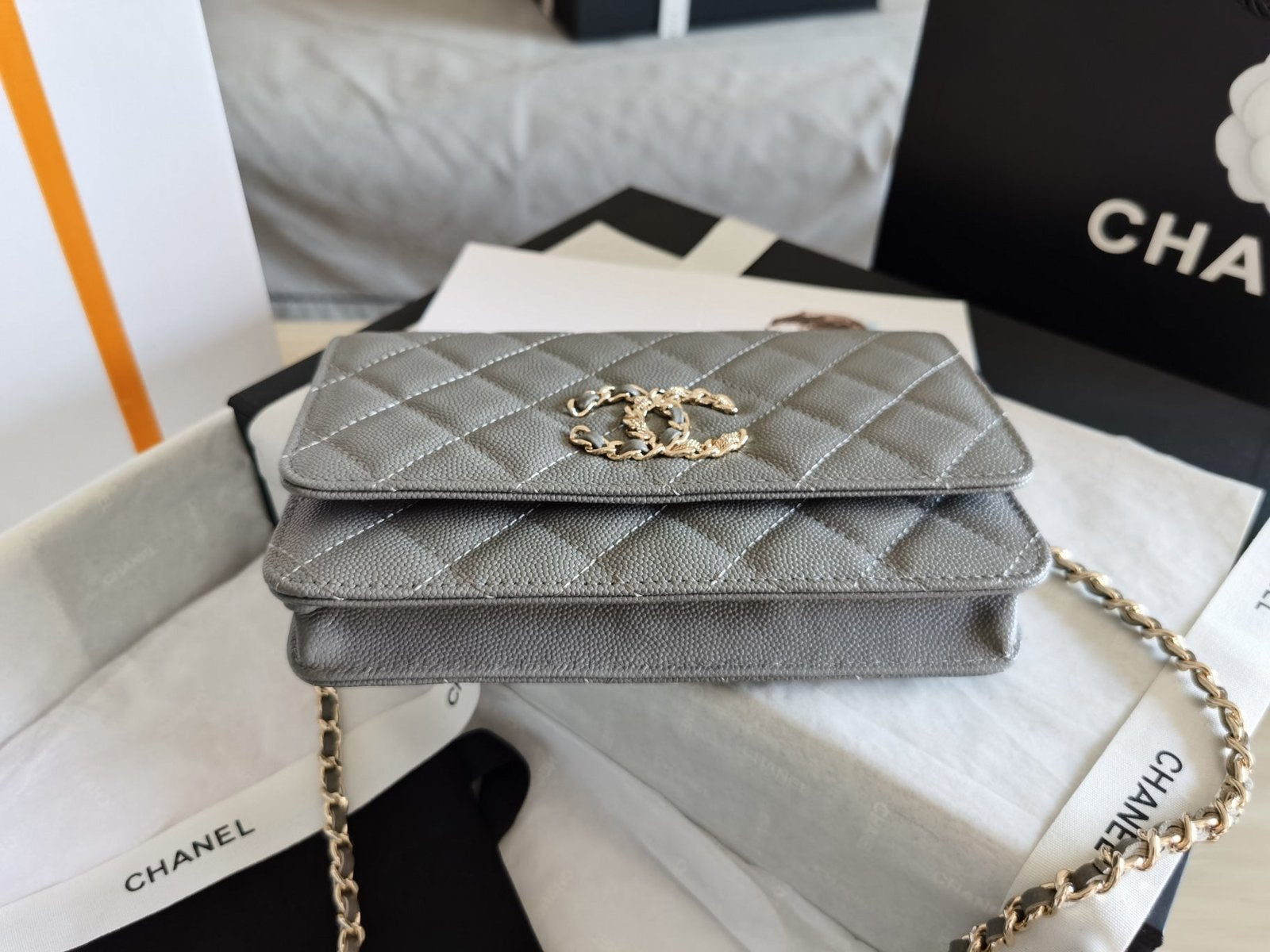 Chanel Mini Flapbag 19cm Grey