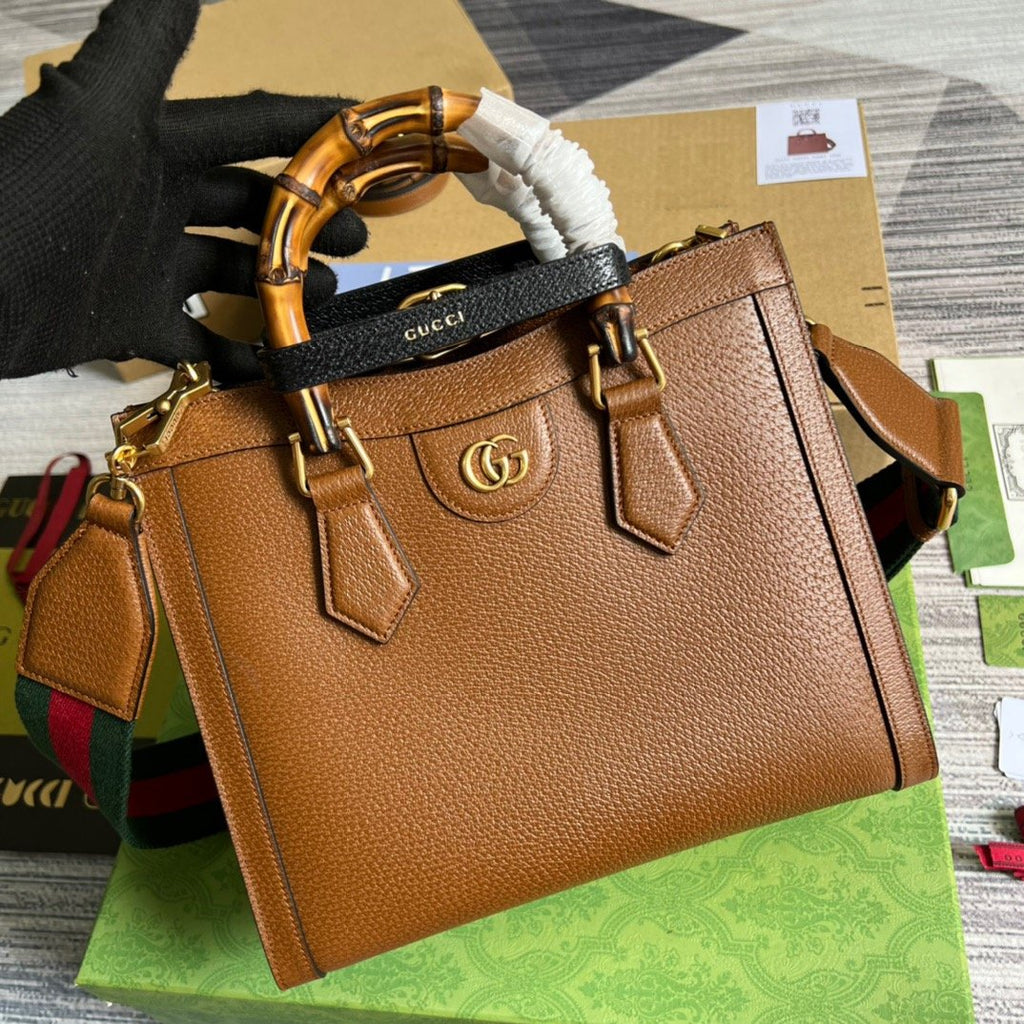 Gucci Diana Medium Tote Bag Brown For Women, Women’s Bags 11in/27cm GG