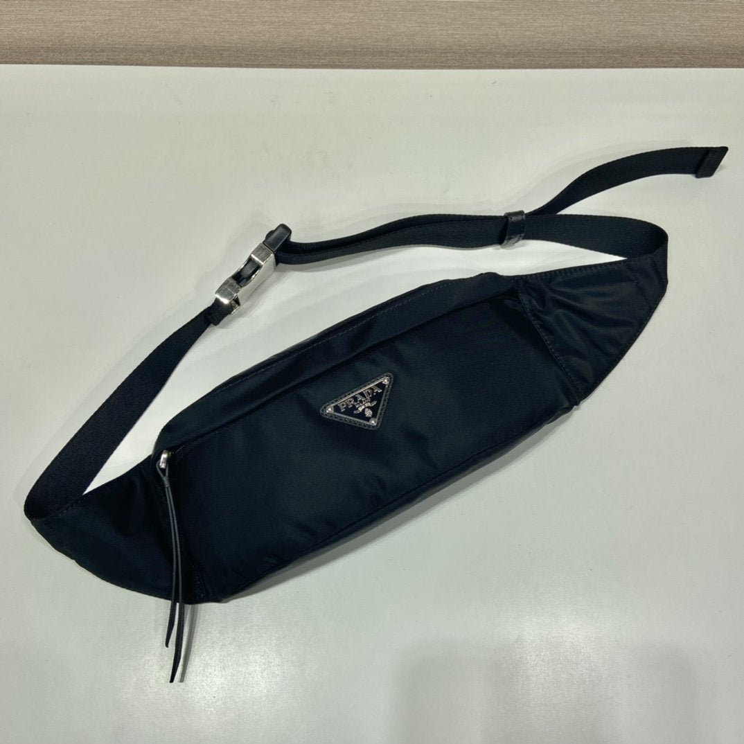 Prada Re-Nylon And Saffiano Belt Bag Black For Women, Women’s Bags 10.2in/26cm