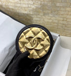 Chanel Round Sling Bag 12cm Gold Toned
