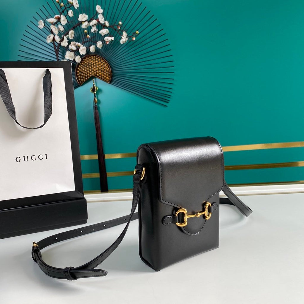 Gucci Horsebit 1955 Mini Black Bag 17cm