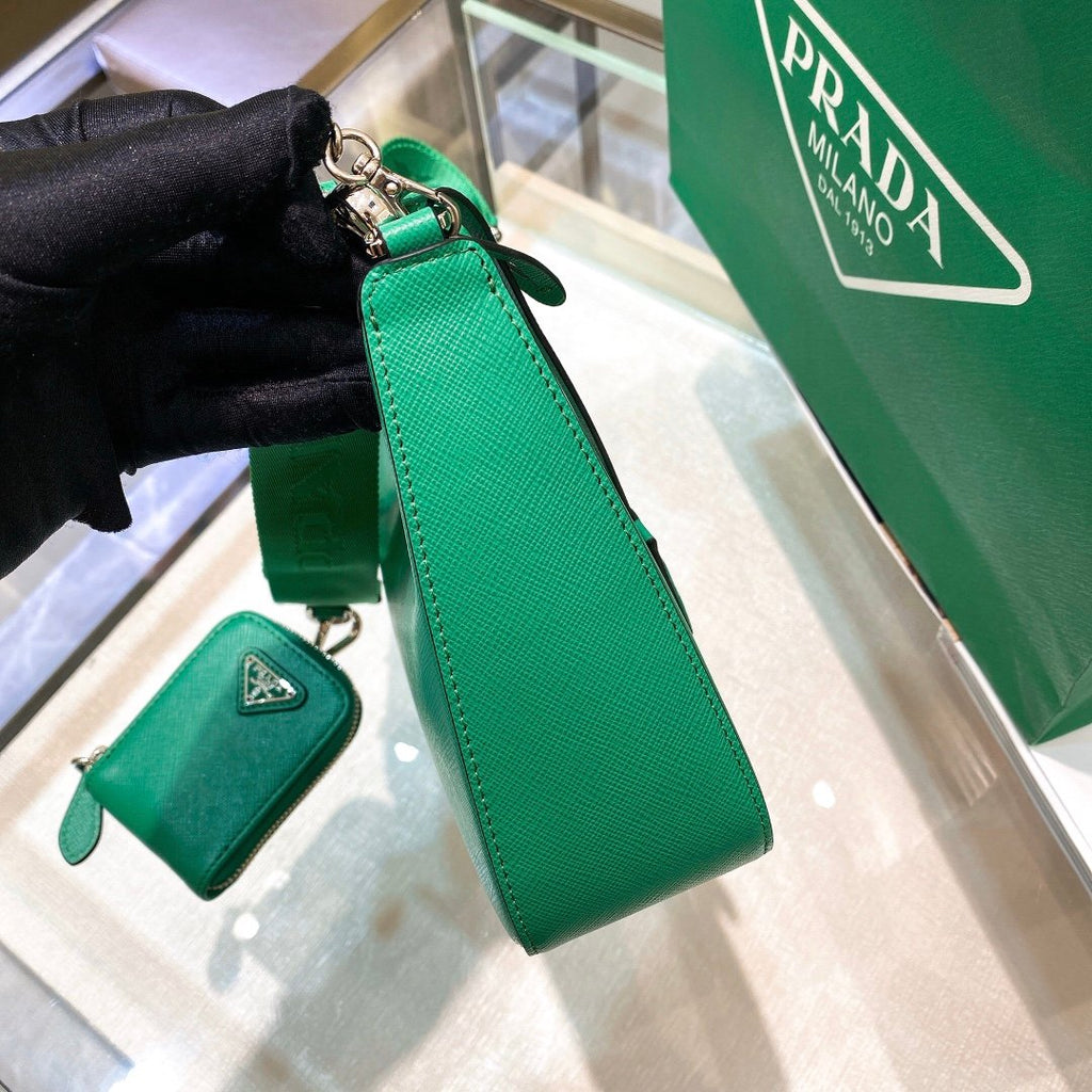 Prada Re-Edition 2005 Saffiano Leather Bag Green For Women, Women’s Bags 8.6in/22cm
