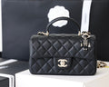 Chanel Mini Flapbag With Top Handle AS2431 20cm Black