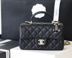 Chanel Mini Flapbag With Top Handle AS2431 20cm Black