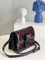 Louis Vuitton Limited Dauphine MM Bags By Nicolas Ghesquière With Monogram Lace Black For Women 25cm