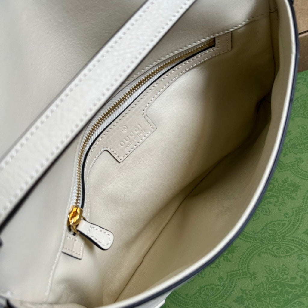 Gucci Blondie Shoulder Bag White For Women, Women’s Bags 11in/28cm