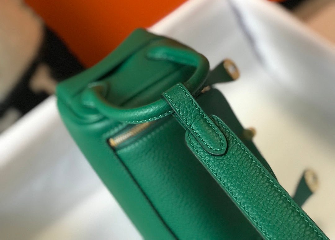 Hermes Lindy Mini Clemence Bag Green For Women, Women’s Handbags, Shoulder And Crossbody Bags 7.5in/19cm