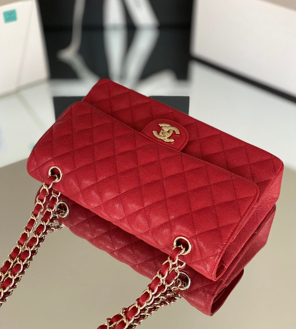 Chanel Classic Flapbag Gold Hardware 26cm Red