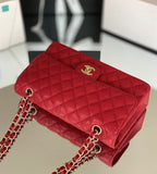 Chanel Classic Flapbag Gold Hardware 26cm Red