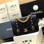 Chanel Co Co Shoulder Bag Gold Chain Black 25cm