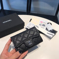 Chanel Co-Co Mini Wallet Silver Hardware 12cm Black