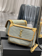 Saint Laurent Niki Medium Chain Bag In Canvas For Women 28cm YSL