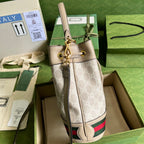 Gucci Ophidia Small GG Bucket Bag White For Women, Women’s Bags 10in/25cm