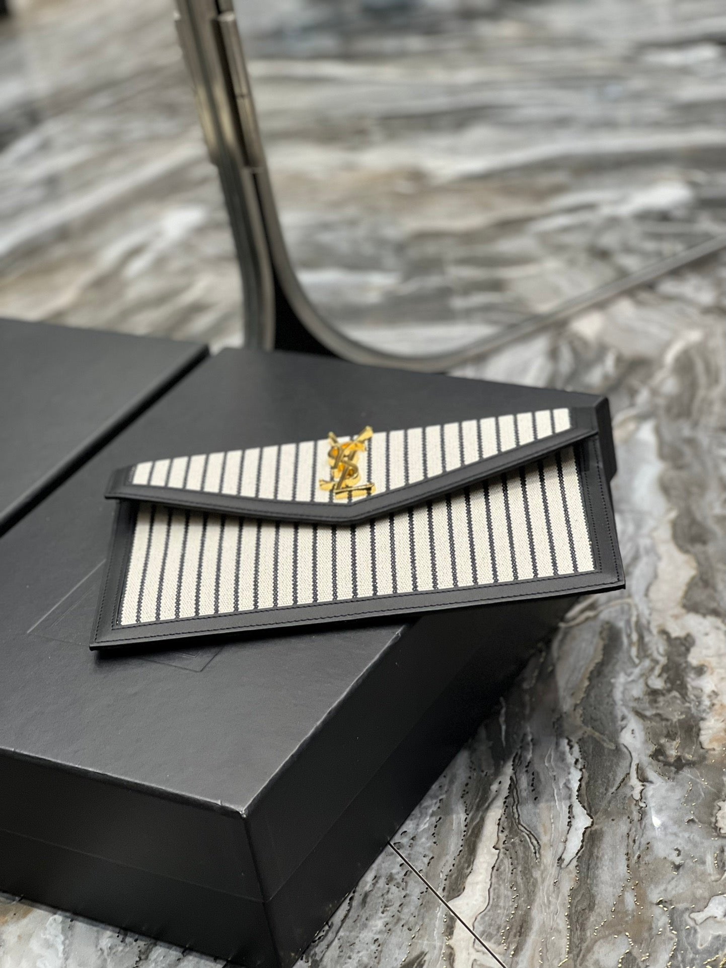 Saint Laurent Uptown Pouch In Canvas 27cm