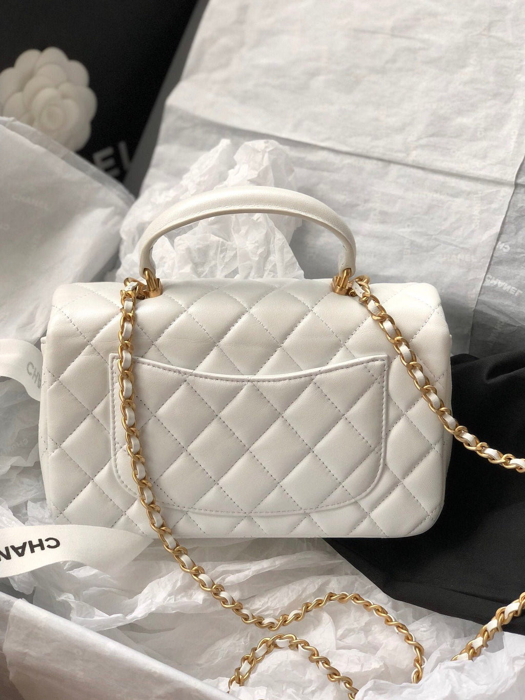 Chanel Classic Flap Bag 20cm White