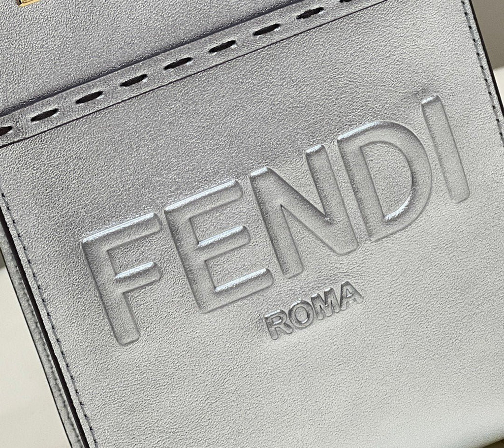 Fendi Mini Sunshine Shopper 18cm Silver
