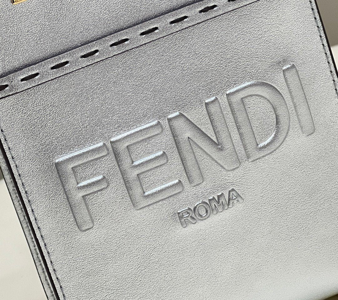 Fendi Mini Sunshine Shopper 18cm Silver