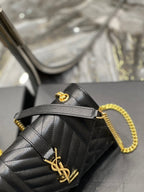Saint Laurent Small Bag In Mix Matelasse 21cm Black