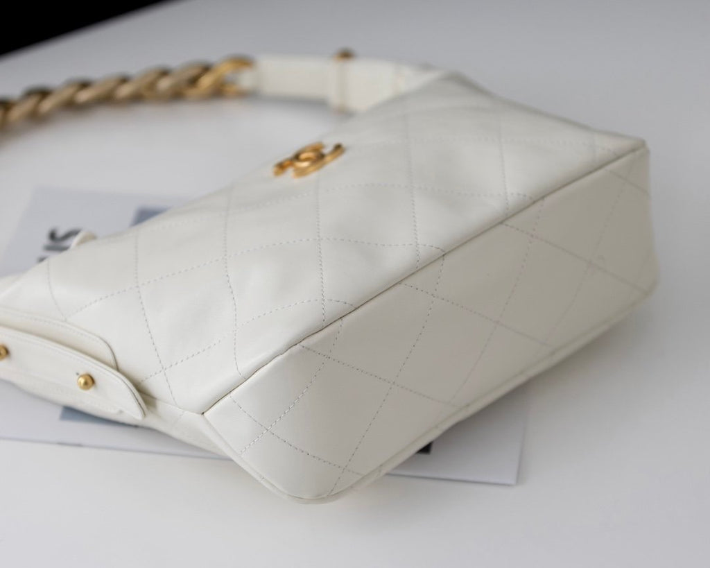 Chanel Hobo Handbag 28cm White