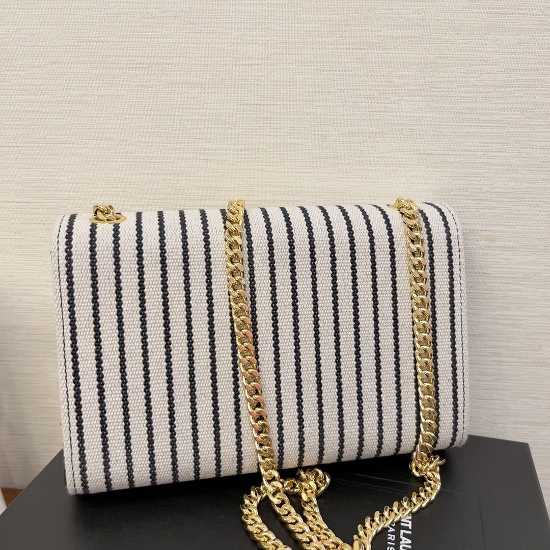 Saint Laurent Kate Small Chain Bag In Canvas For Women 20cm YSL 469390FAACG9583