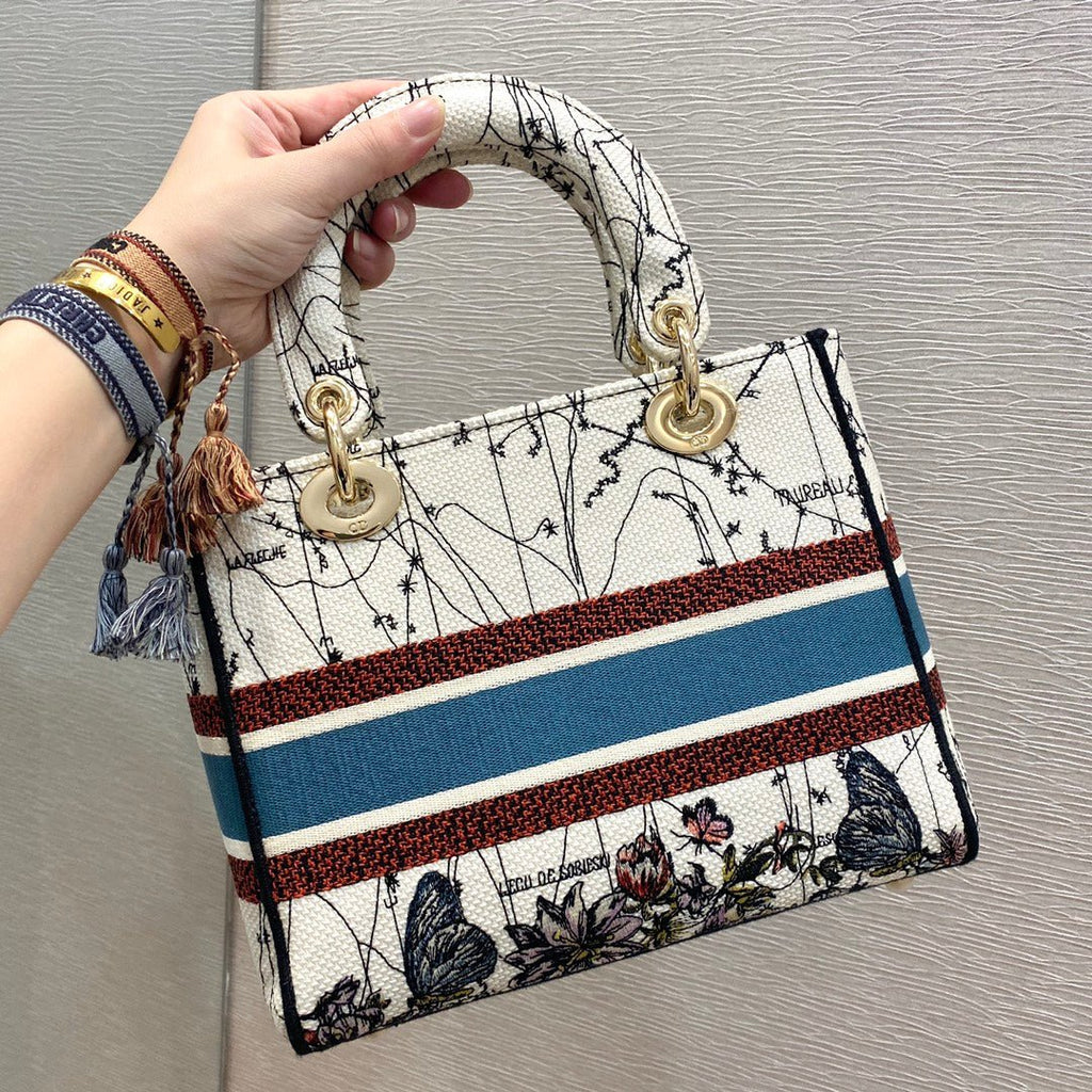 Christian Dior Medium Lady D-Lite Bag 24cm White