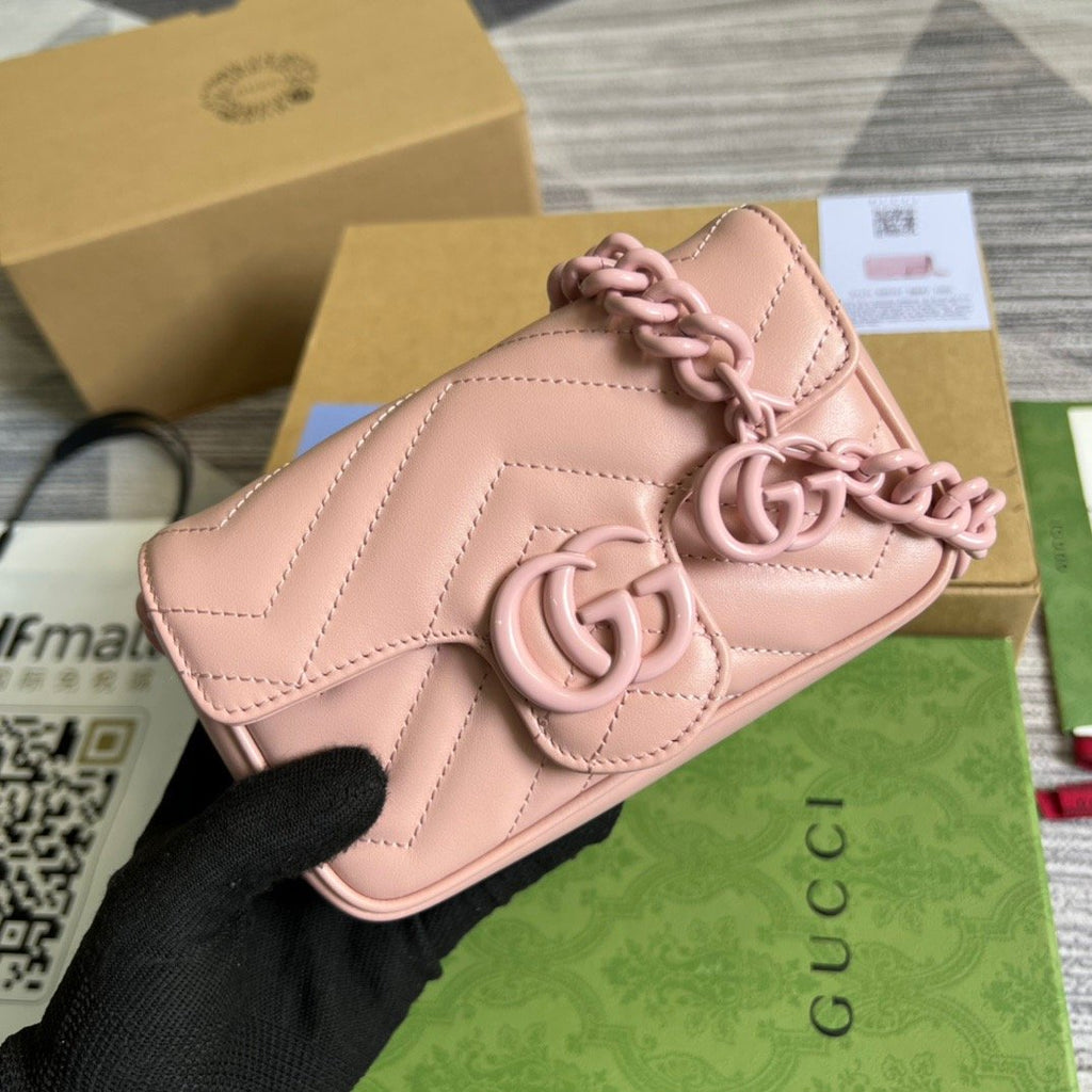 Gucci Marmont Super Mini Bag Pink For Women, Women’s Bags 6.2in/17cm