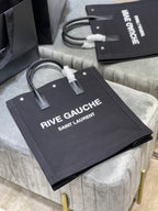 Saint Laurent Rive Gauche North/South Tote Bag In Printed Linen For Women 39cm YSL 63253996N9E1070