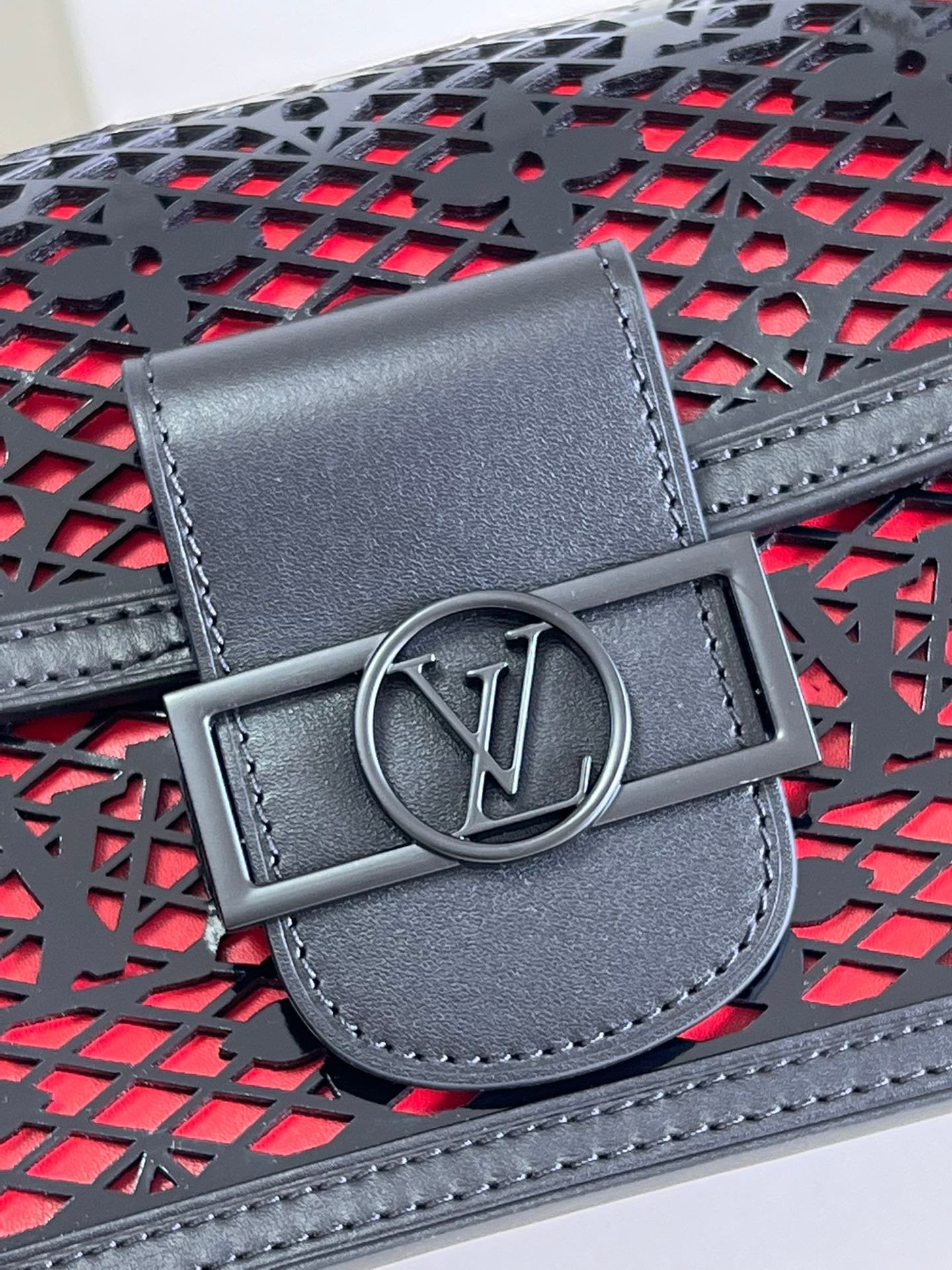 Louis Vuitton Limited Mini Dauphine Bags By Nicolas Ghesquière With Monogram Lace Black For Women 20cm LV M20595
