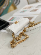 Chanel Flap Bag Mini Gold 12cm White