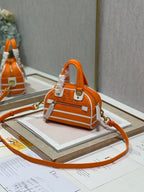 Christian Dior Mini Vibe Zip Bowling Bag 17cm Orange