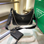 Prada Re-Edition 2005 Saffiano Leather Bag Black For Women, Women’s Bags 8.6in/22cm
