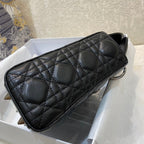 Christian Dior Lady Dior Bag Metal Hardware Spring Collection 20cm Black