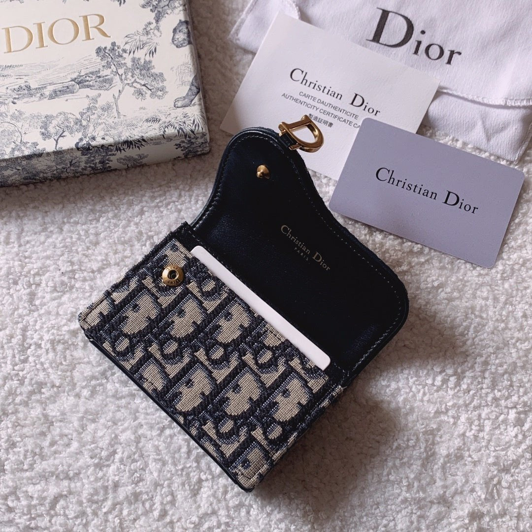 Christian Dior Oblique Saddle Begie Wallet 11cm